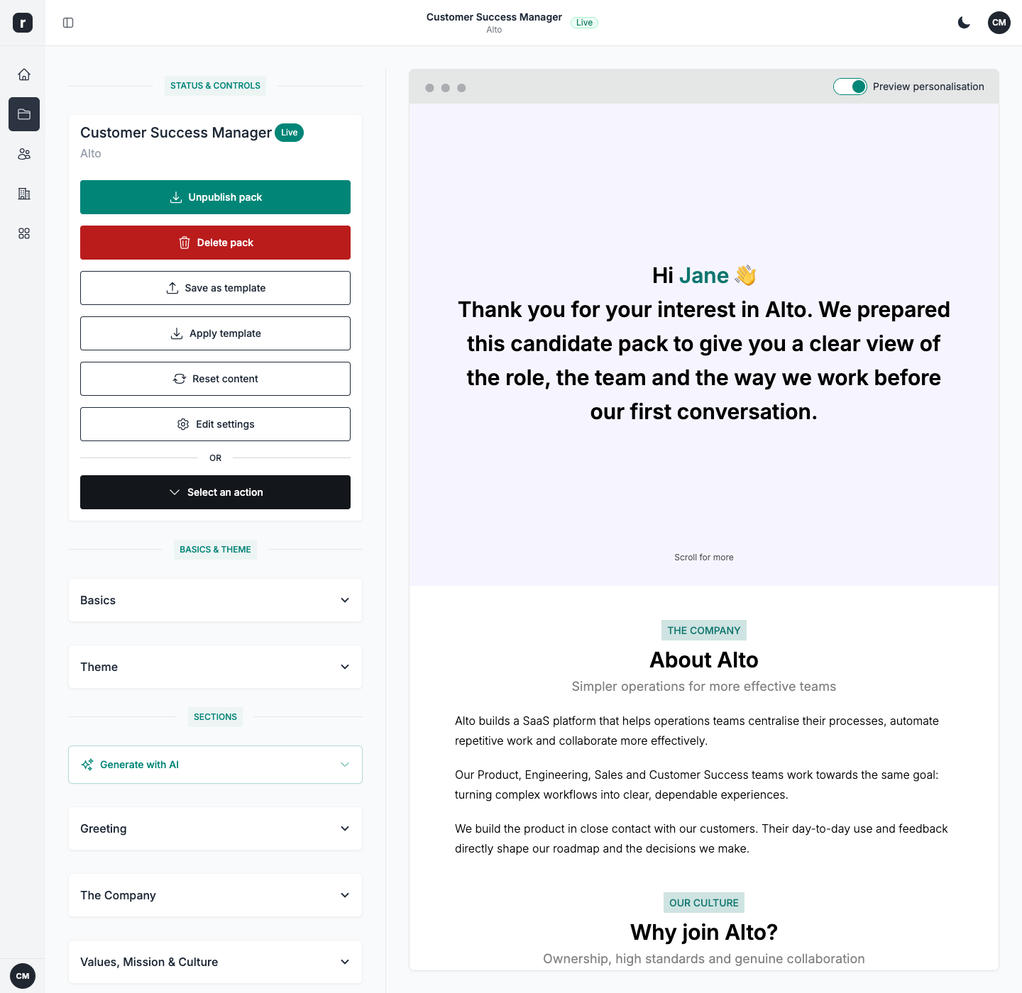 A recruitment page for your next conversation